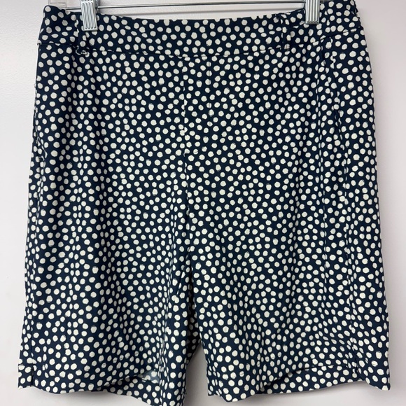 SPANX Sunshine Bermuda Shorts In Polka Dot Size Medium Navy/White - Picture 1 of 7